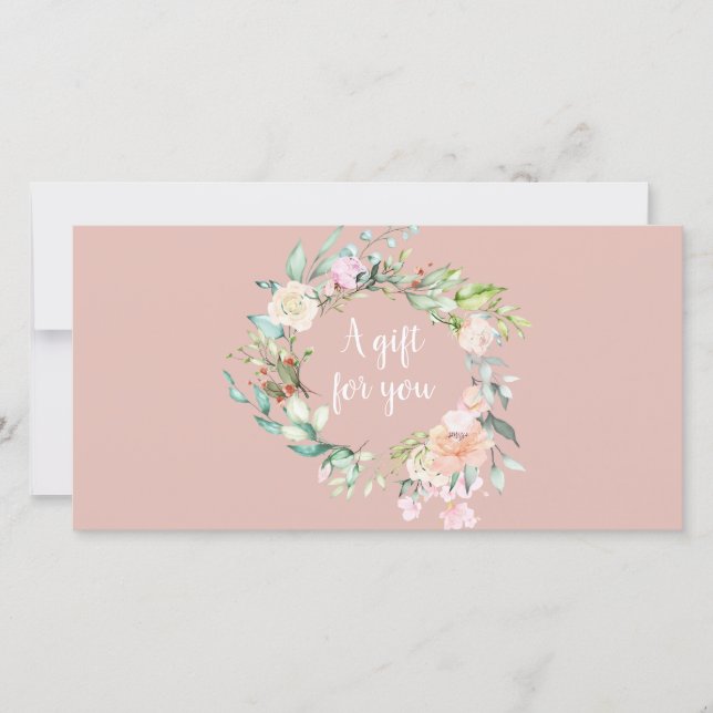 Certificado de regalo de negocios rosa de Garland  (Anverso)