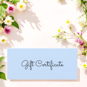 Certificado de regalo de negocios simple de bellez