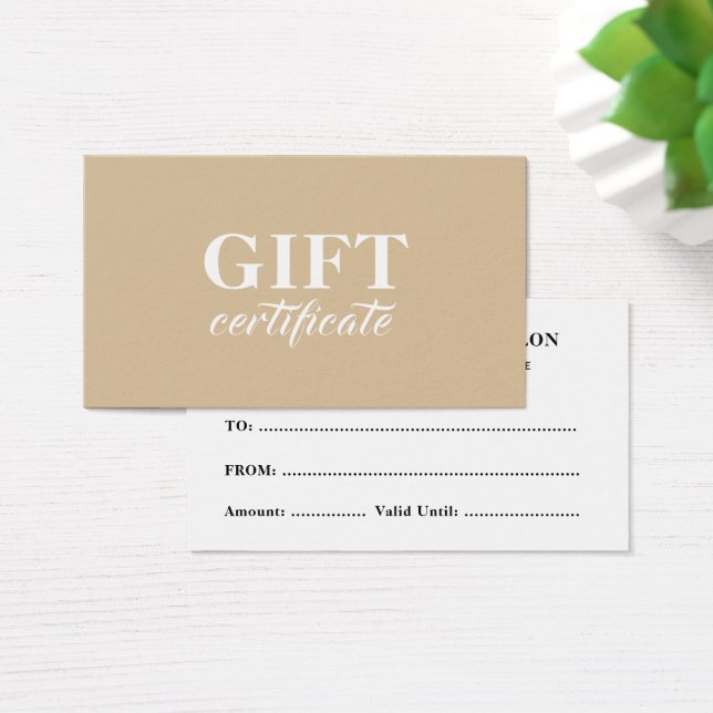 Certificado de regalo de negocios simple y elegant (Escritorio)