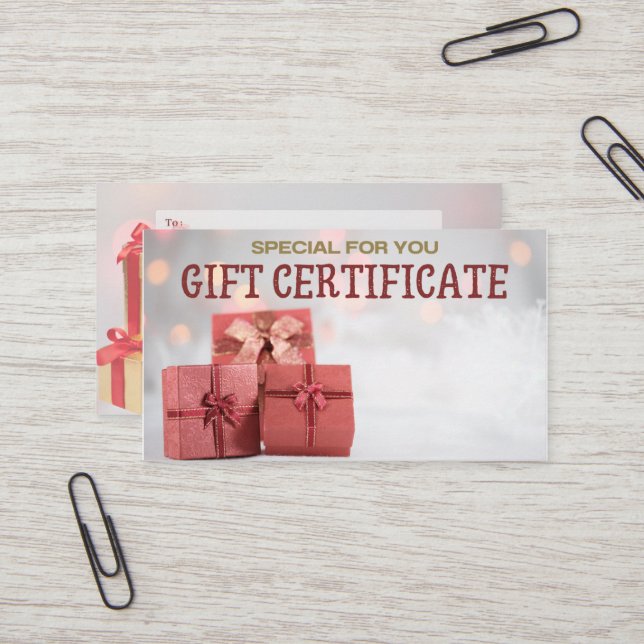 certificado de regalo de negocios/ vale de regalo (Anverso/Reverso In Situ)