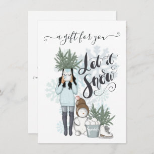 Certificado de regalo de nieve de invierno