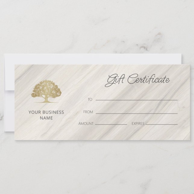Certificado de regalo de nombre de spa natural (Anverso)