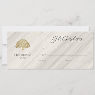Certificado de regalo de nombre de spa natural