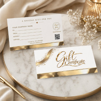 Certificado de regalo de oro de lujo – Metálico el