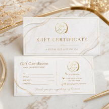 Certificado de Regalo de Oro Elegante | Luxo