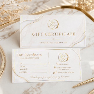 Certificado de Regalo de Oro Elegante | Luxo