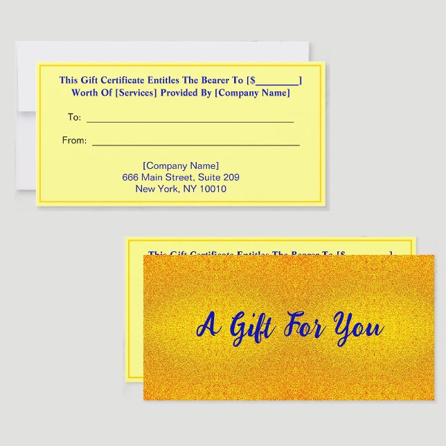 Certificado de regalo de oro elegante y de lujo (luxury gift certificate, gold gift certificate, elegant, premium, exclusive, opulent, sophisticated)
