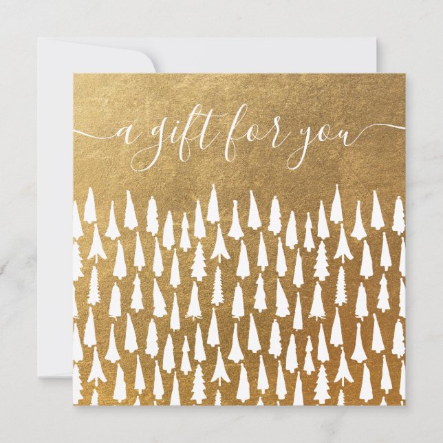 Certificado de regalo de oro navideño para árboles (Anverso)