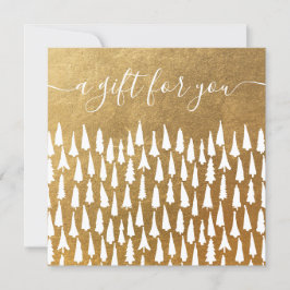 Certificado de regalo de oro navideño para árboles