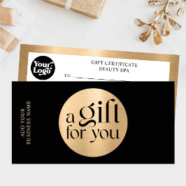 Certificado de regalo de oro negro para Navidades