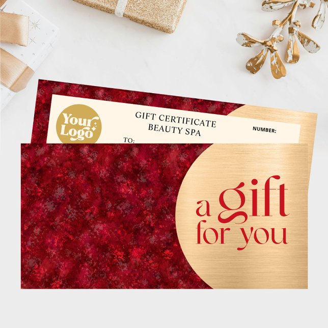 Certificado de regalo de oro rojo para Navidades d (Subido por el creador)