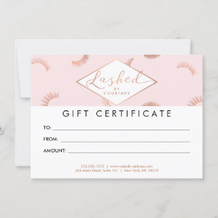 Certificado de regalo de oro rosado/Rosa de texto