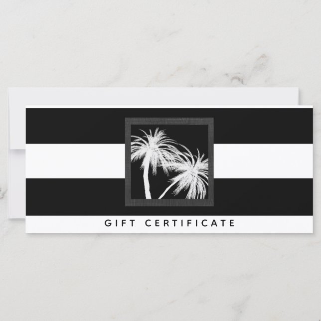 Certificado de regalo de palmeras tropicales blanc (Anverso)