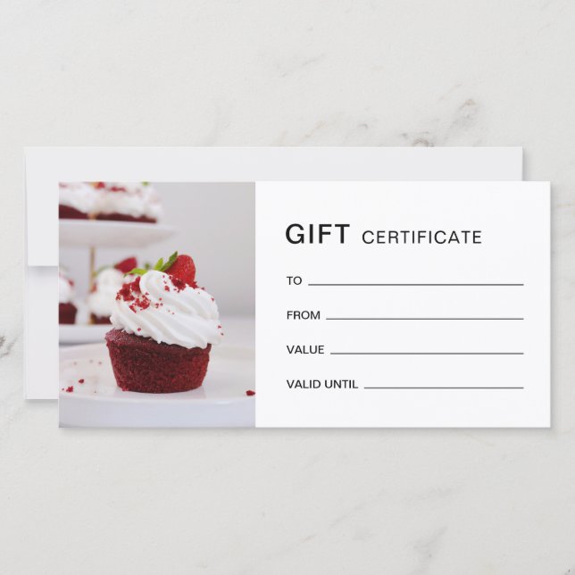 Certificado de regalo de panadería con foto QR per (Anverso)