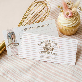 Certificado de regalo de panadería de cupcakes flo