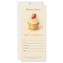 Certificado de regalo de panadería personalizada