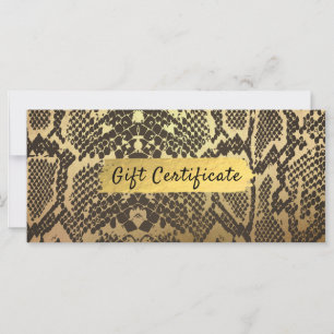 Certificado de Regalo de Papel de Oro con Estampad
