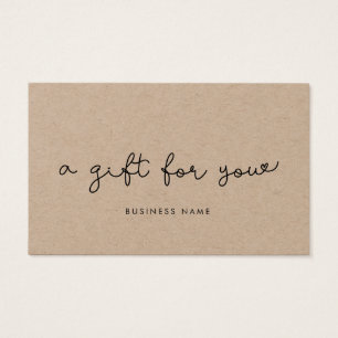 Certificado de regalo de papel kraft caprichoso