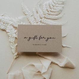 Certificado de regalo de papel kraft simple