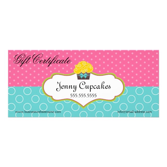 Certificado de regalo de pastelería de torta capri (Frente)