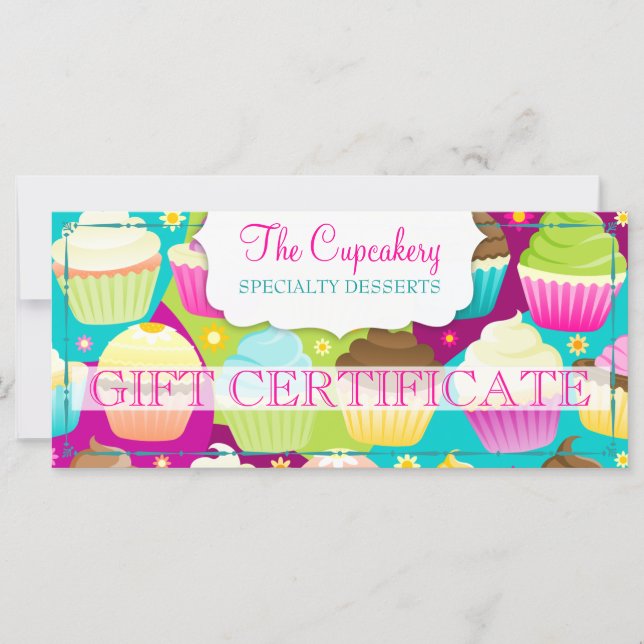 Certificado de regalo de pasteles coloridos (Anverso)