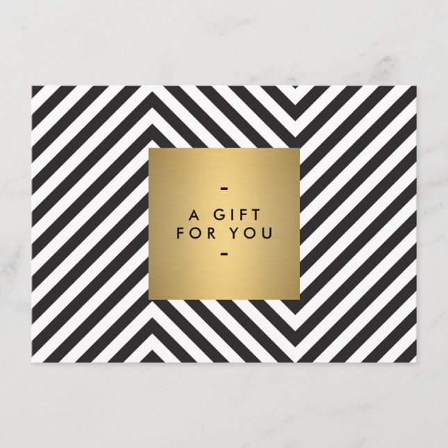 Certificado de regalo de patrón blanco y negro ret (Anverso)