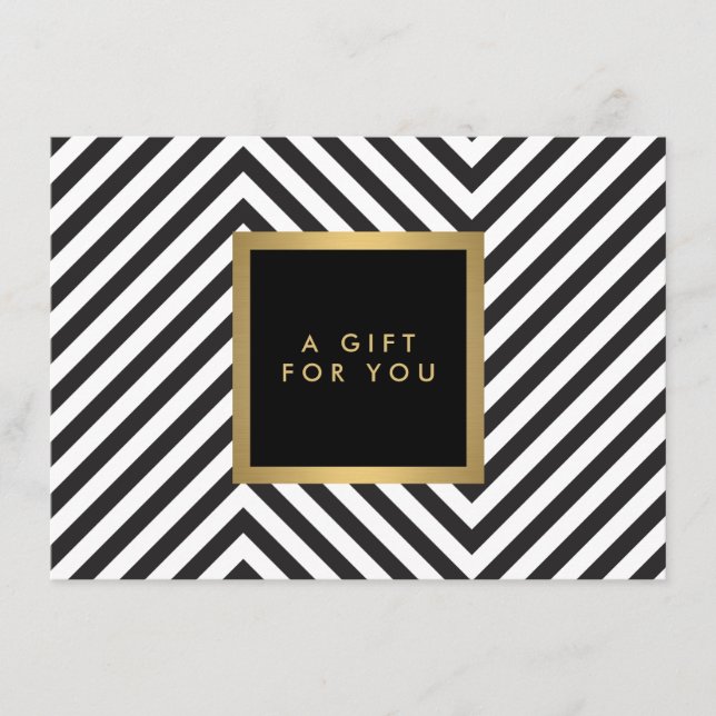 Certificado de regalo de patrón blanco y negro ret (Anverso)