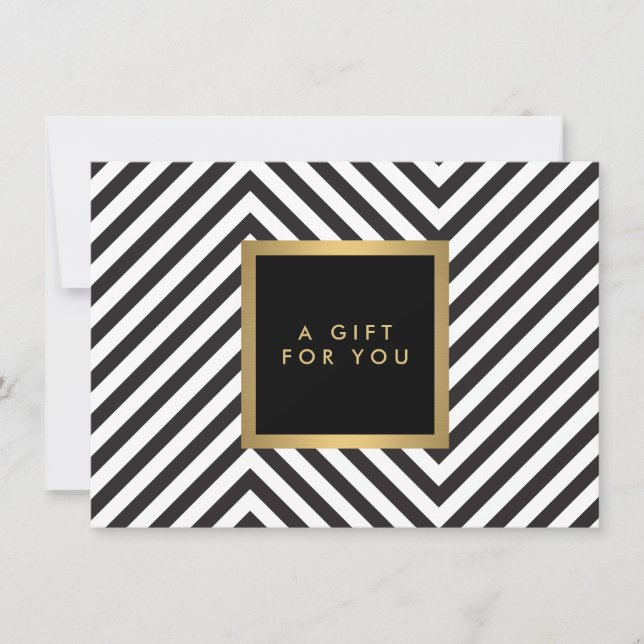 Certificado de regalo de patrón blanco y negro ret (Anverso)