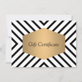 Certificado de regalo de patrón negro y blanco de