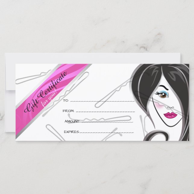 certificado de regalo de peluquería chica (Anverso)