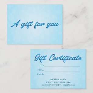 Certificado de regalo de pequeño negocio Calligrap