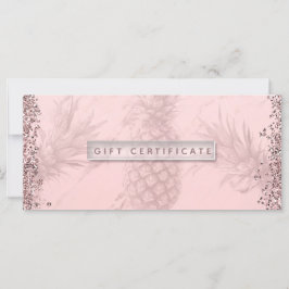 Certificado de Regalo de Piña con Brillo de Oro Ro