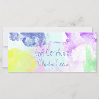 Certificado de regalo de placas de pintura de acei