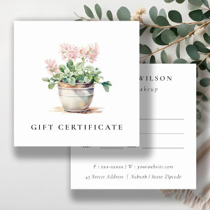Certificado de regalo de plantas de moda con patat
