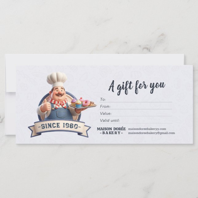 Certificado de regalo de postres de la tienda de p (Anverso)