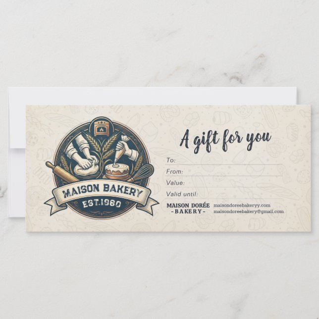 Certificado de Regalo de Postres del Pastelero de  (Anverso)