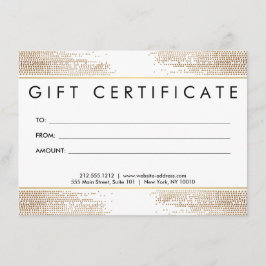 Certificado de regalo de puntos de bronce dorados