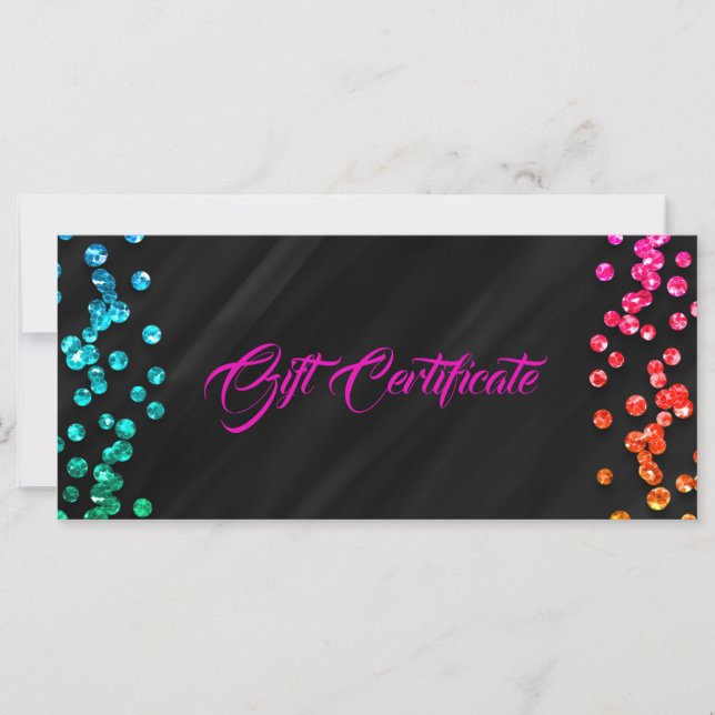 Certificado de regalo de puntos de confetti del ar (Anverso)