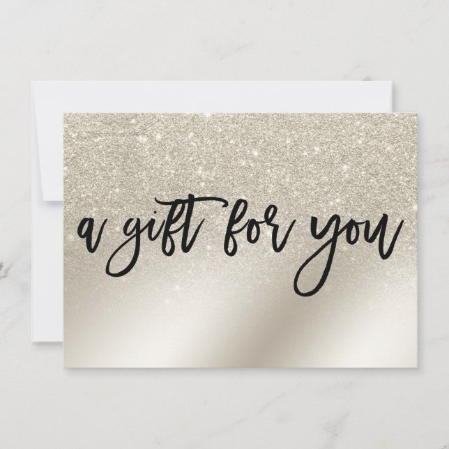 certificado de regalo de purpurina de guijarros de (Anverso)