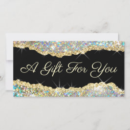 certificado de regalo de purpurina de oro brillant