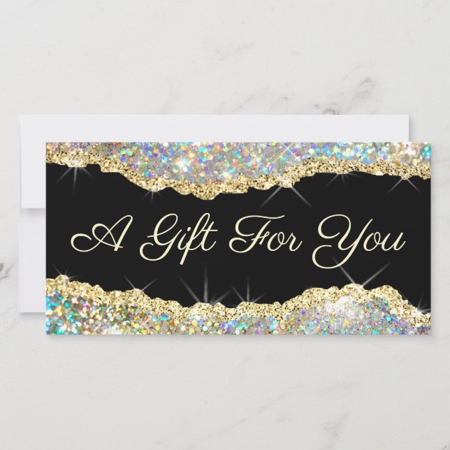 certificado de regalo de purpurina de oro brillant (Anverso)