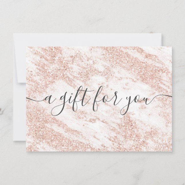 Certificado de regalo de purpurina de oro de rosa  (Anverso)