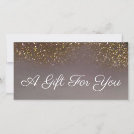 certificado de regalo de purpurina líquido