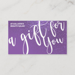 Certificado de regalo de Purpurina violeta púrpura