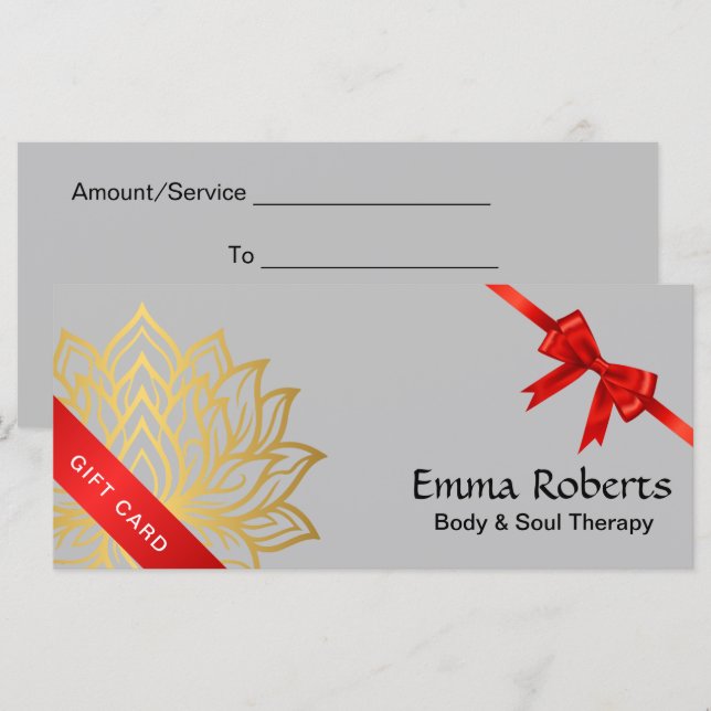 Certificado de regalo de quiropráctico minimalista (Anverso / Reverso)