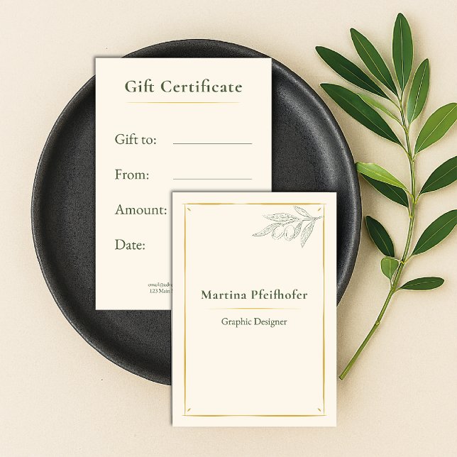 certificado de regalo de rama de oliva elegante (Subido por el creador)