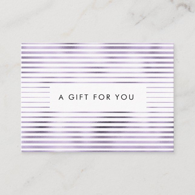 certificado de regalo de rayas de lavanda de Relie (Anverso)