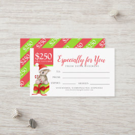 Certificado de regalo de regalo de $250 para Navid