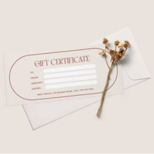 Certificado de regalo de regalo de empresa de cupó