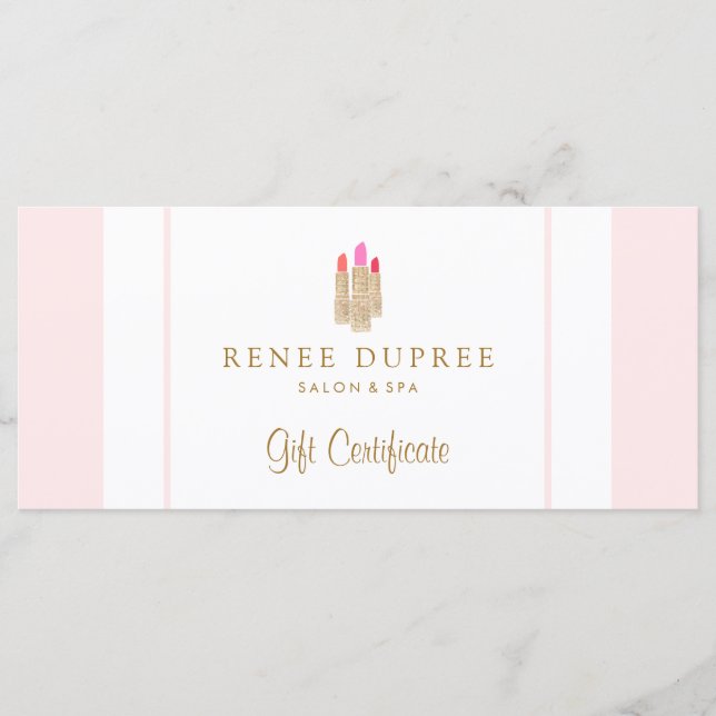 Certificado de regalo de regalo de salón y spa con (Anverso)